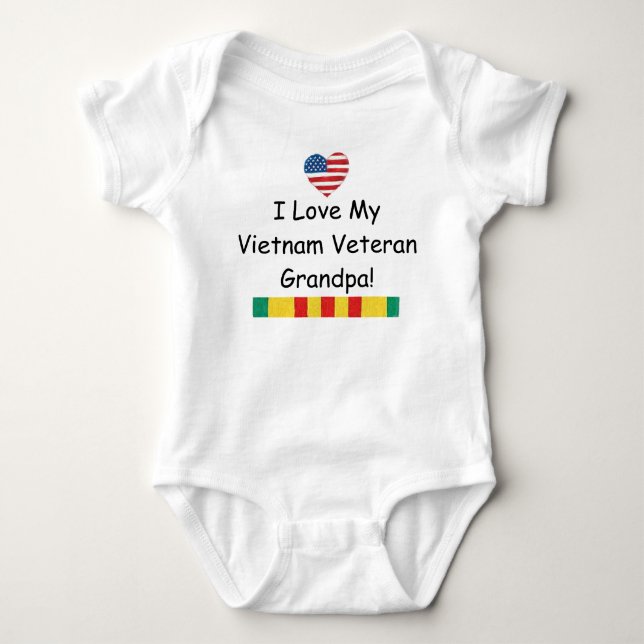 Liebe mein Vietnam-Veteranen-Großvater-Bodysuit Baby Strampler (Vorderseite)