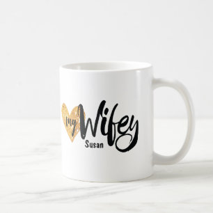 Liebe mein Wifey von Ihrer Hubby-Herz-Tasse Kaffeetasse