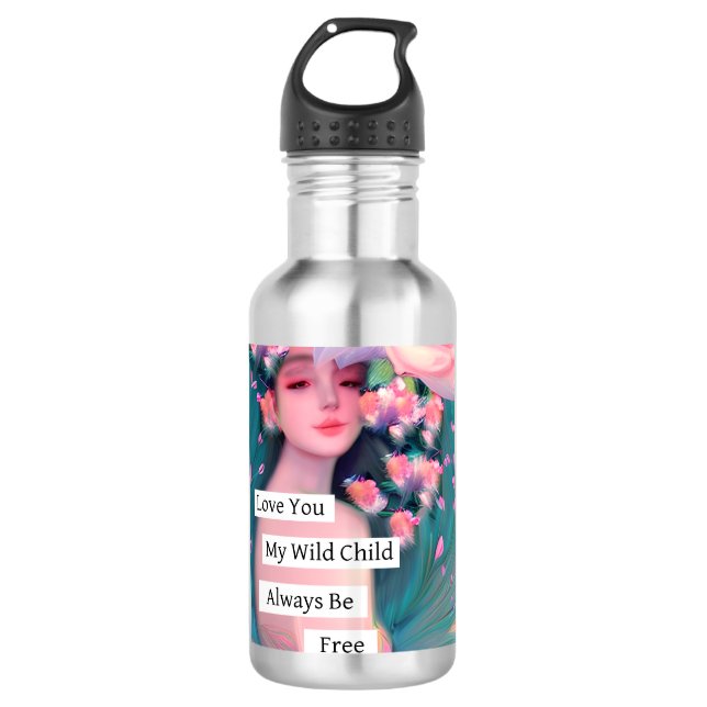 Liebe, mein wildes Kind Edelstahlflasche (Vorderseite)