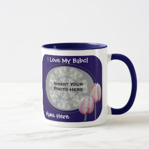 Liebe meine Babci rosa Tulpe-polnische Tasse