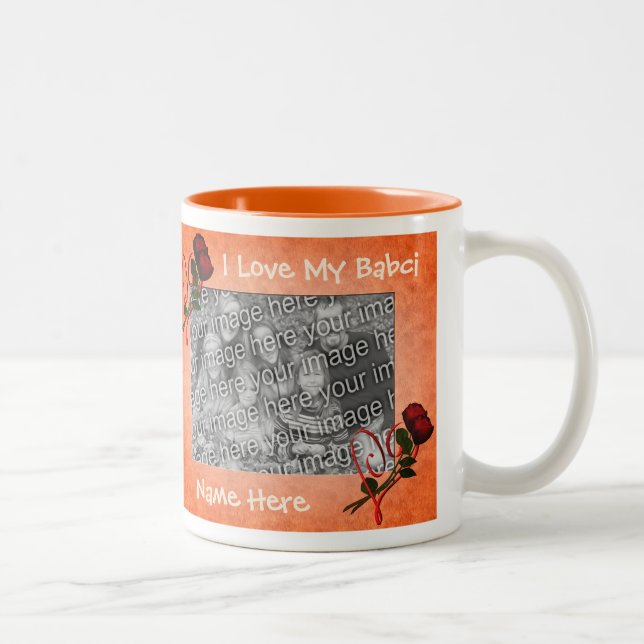 Liebe Meine Babci-Rose Polnisch Großmutter Zweifarbige Tasse (Rechts)