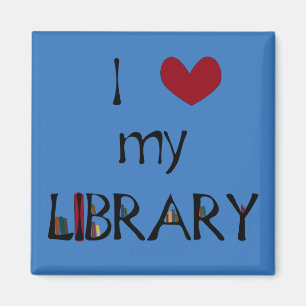 Liebe meine Bibliothek - ändern Sie Farbe Magnet