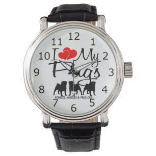 Liebe Meine DREI Mops Armbanduhr