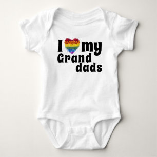 Liebe meine Grand-Dads-Herzform Pride-Blume Baby Strampler