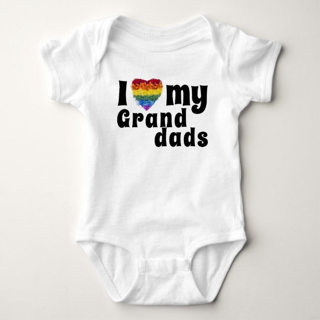 Liebe meine Grand-Dads-Herzform Pride-Blume Baby Strampler (Vorderseite)