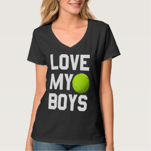 Liebe meine Jungs Tennis-Eltern-Mama-Papa T-Shirt