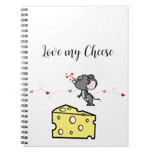 Liebe meine Käse-Maus-Notizbuch Notizblock