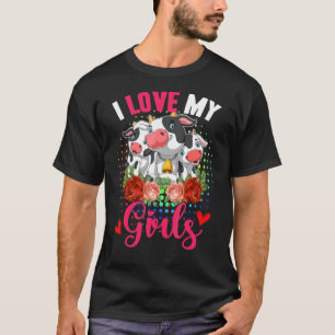 Liebe meine Mädchen Drei niedliche Kühe Blumen Ba T-Shirt
