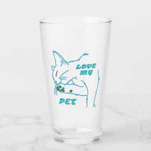 LIEBE MEINE NIEDLICHE AQUA PET CAT GLAS