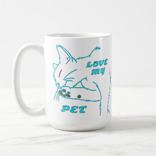 LIEBE MEINE NIEDLICHE AQUA PET CAT KAFFEETASSE
