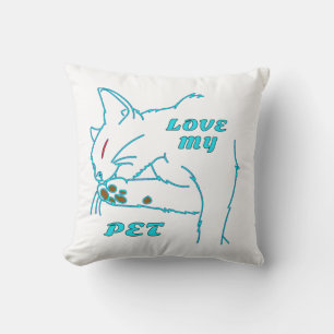 LIEBE MEINE NIEDLICHE AQUA PET CAT KISSEN