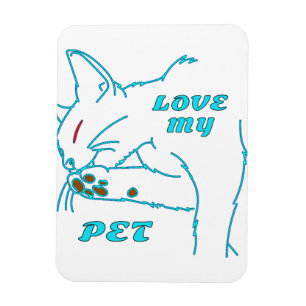 LIEBE MEINE NIEDLICHE AQUA PET CAT MAGNET