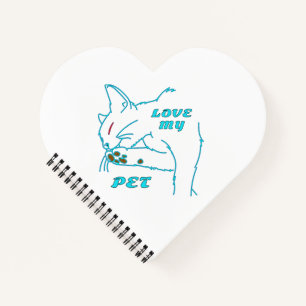 LIEBE MEINE NIEDLICHE AQUA PET CAT NOTIZBUCH