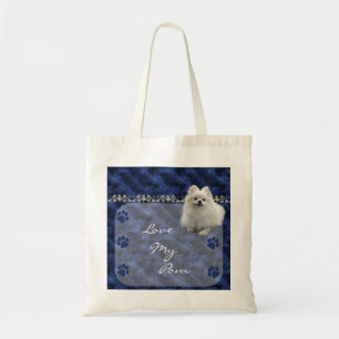 Liebe meine Pom Spitz-Taschen-Tasche - Blau Tragetasche