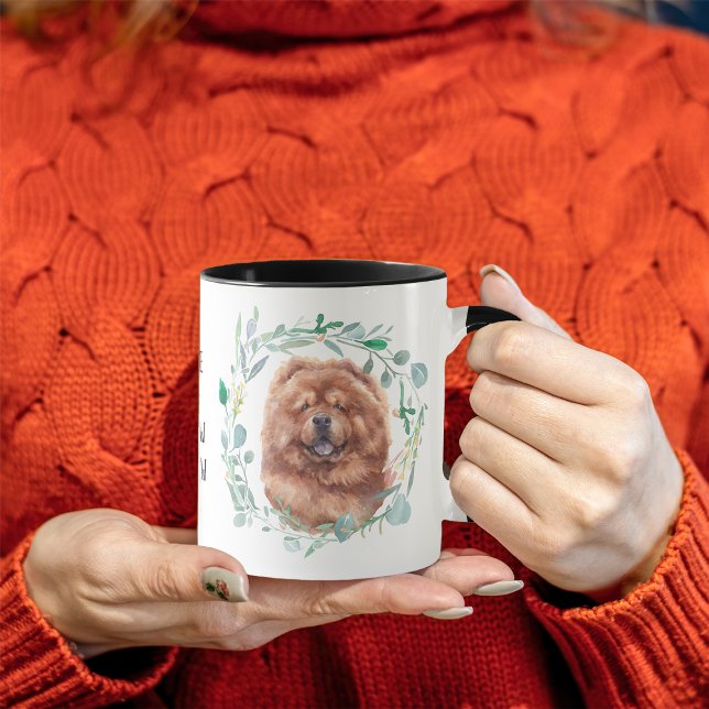 Liebe Meine Red Chow Chow Wreath Kaffee Tasse (Von Creator hochgeladen)
