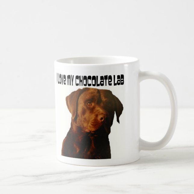 Liebe meine Schokoladen-Labrador-Tasse Kaffeetasse (Rechts)