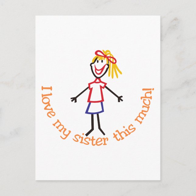 Liebe Meine Schwester Postkarte (Vorderseite)