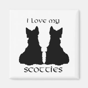 Liebe meine Scotties-Silhouette Magnet