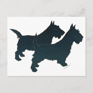 Liebe meine Scotties-Silhouette Postkarte