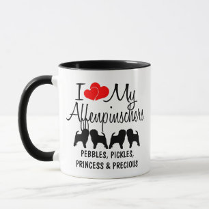 Liebe meine vier Affenpinscher Hunde Tasse