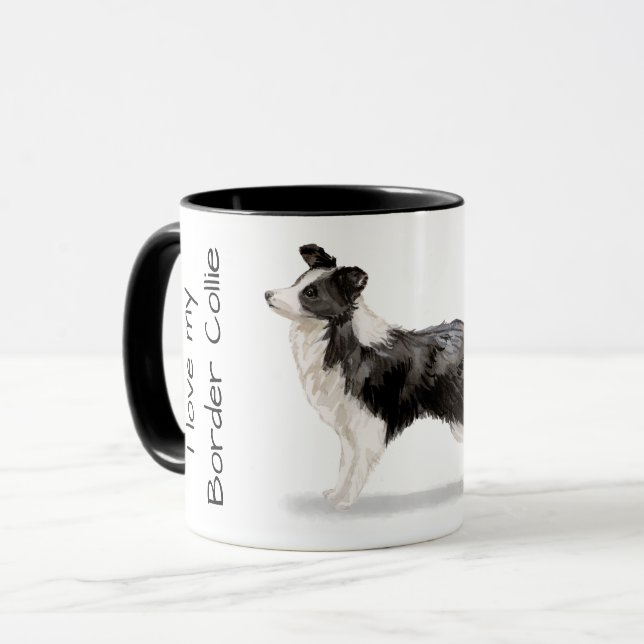 Liebe meinen Border Collie Tasse (Vorderseite Links)