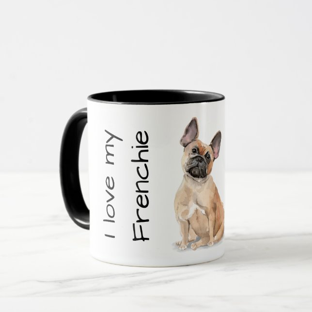 Liebe meinen Frenchie (braun) Tasse (Vorderseite Links)