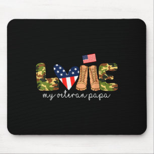 Liebe meinen Veteranen Papa stolzer militärischer Mousepad