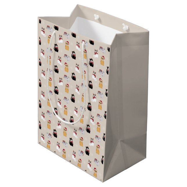 Liebe meiner Katzen Mittlere Geschenktüte (Rückseite Schrägansicht)