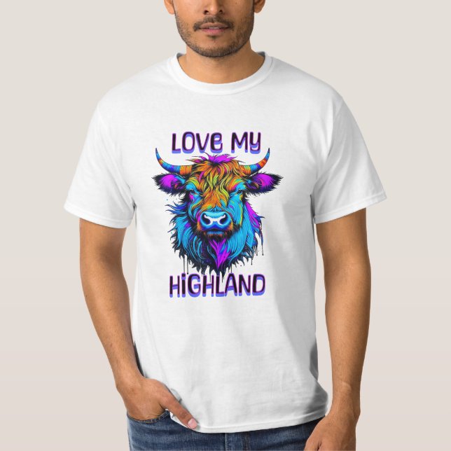 Liebe meiner Kühe im Cyberpunk-Stil T-Shirt (Vorderseite)