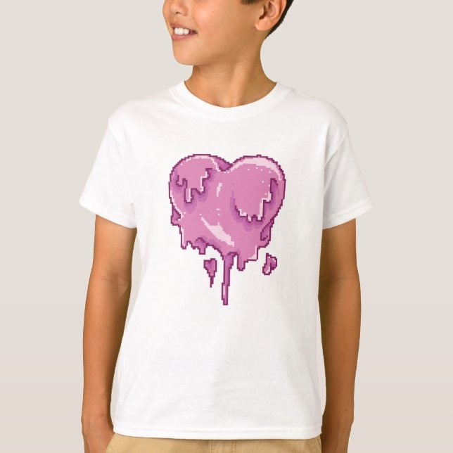 Liebe Melt Pixel Art T-Shirt (Vorderseite)