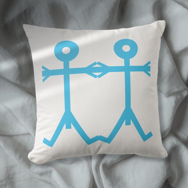 Liebe Men Icon Art Kissen (Modern Blue Love Men Icon 2006 Art Throw Pillow)