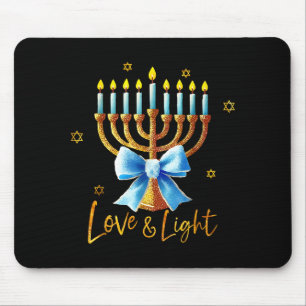 Liebe Menora Chanukka Licht Hanukkah Blau Coquette Mousepad