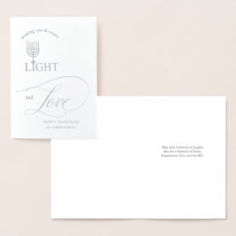 Liebe Menorah Hanukkah Foil Card Folienkarte