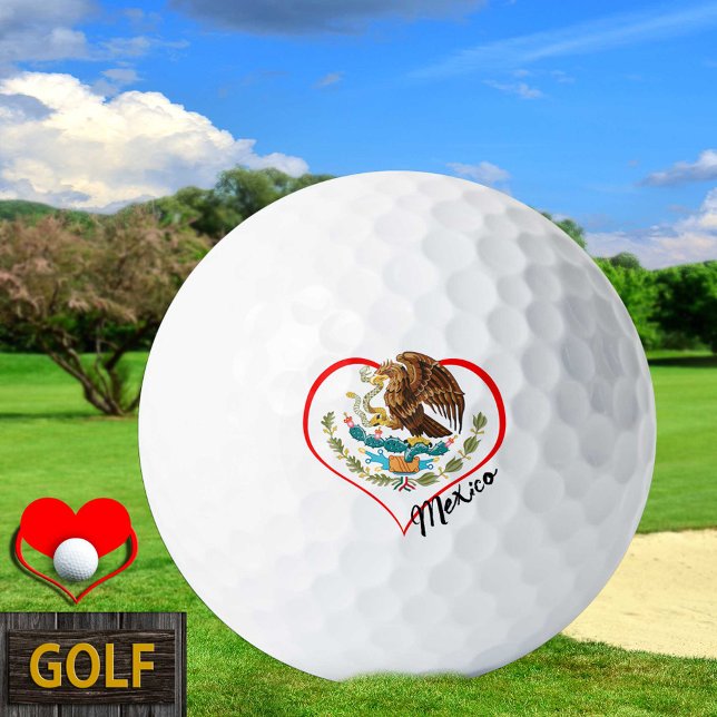 Liebe Mexico Golf Balls, mexikanische Flagge, Herz Golfball (Von Creator hochgeladen)