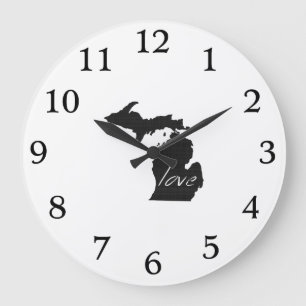 Liebe Michigan Shaped Chalkboard Michigander Yoope Große Wanduhr