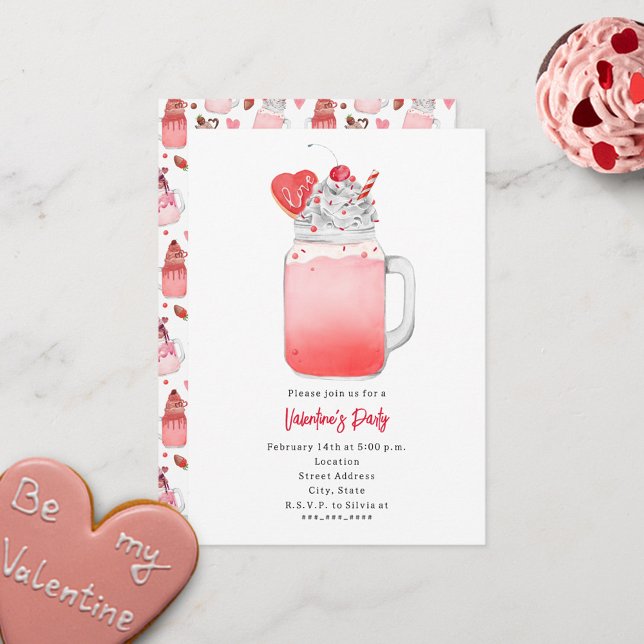 Liebe Milkshake Valentine's Party Einladung (Von Creator hochgeladen)