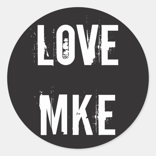 LIEBE MILWAUKEE - Liebe MKE Runder Aufkleber (Vorderseite)