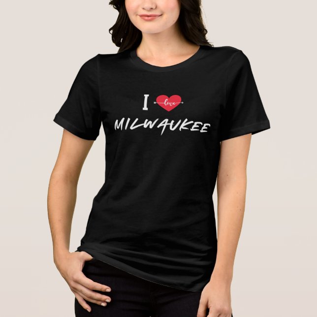 Liebe Milwaukee, Wisconsin Tri-Blend Shirt (Vorderseite)