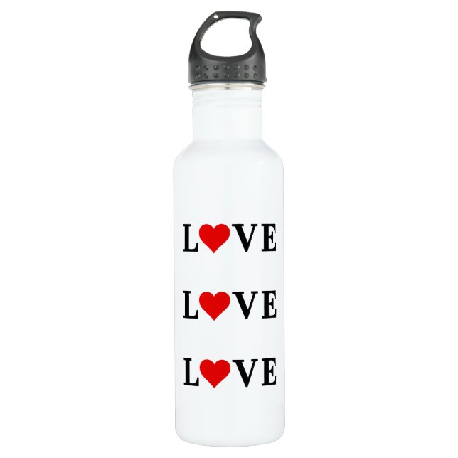LIEBE Minimalistisch Elegant Edelstahlflasche (Vorderseite)