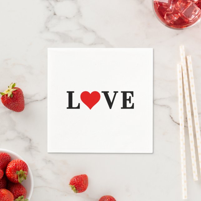 LIEBE Minimalistisch Elegant Serviette (Beispiel)