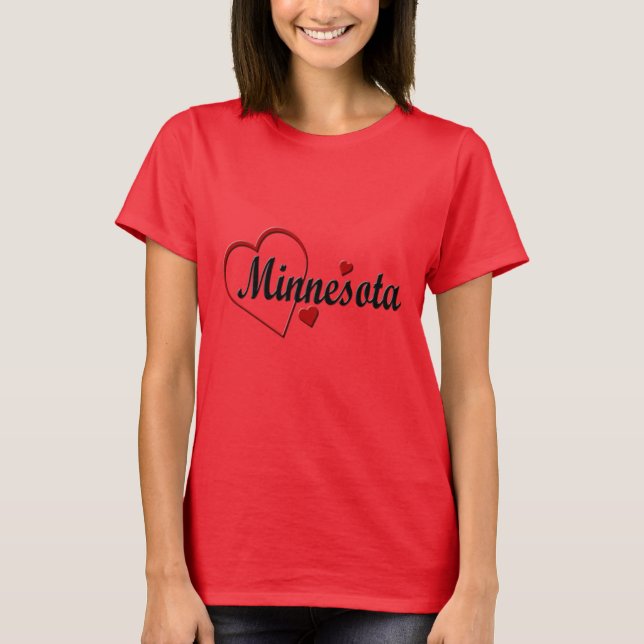 Liebe Minnesota Hearts Ladys Red T-Shirt (Vorderseite)