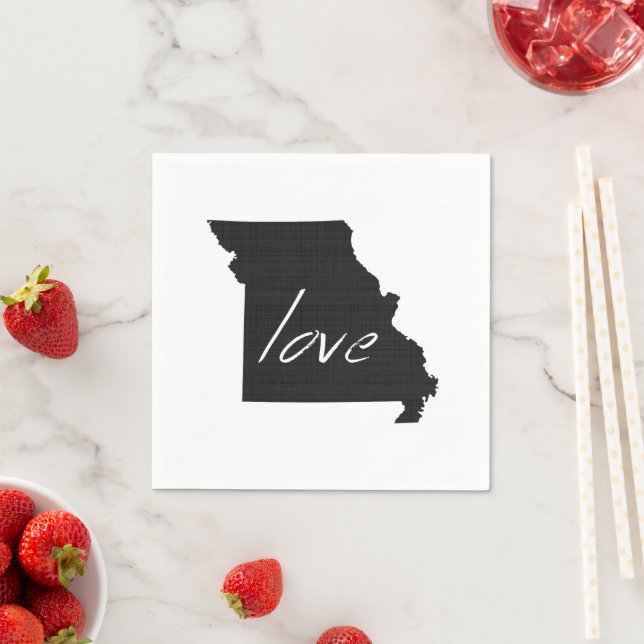 Liebe Missouri Shaped Chalkboard Show Me Missouria Serviette (Beispiel)
