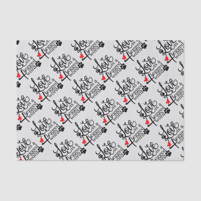 Liebe mit 4 Beinen Seidenpapier (Vorderseite)