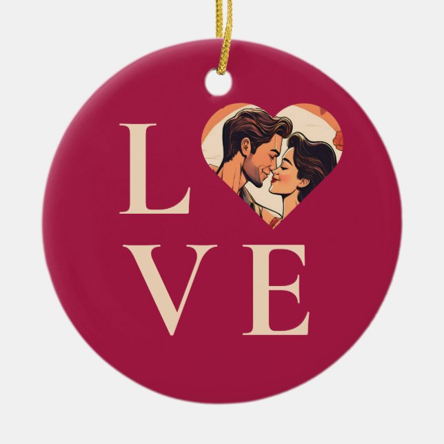Liebe mit Bild Keramik Ornament (Vorne)