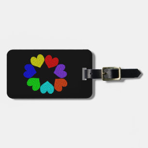 Liebe mit Blumenbogen für Regenbogen mit kundenspe Gepäckanhänger