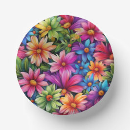 Liebe mit Blumenmuster - Papierplatte Pappteller