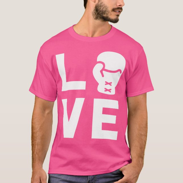 Liebe mit Boxhandschuh Cool Boxer T Shirt Geschenk (Vorderseite)