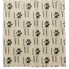 Liebe mit braunem Grunge Pet PW Druckmuster Duschvorhang