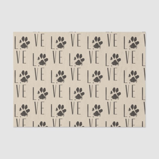 Liebe mit braunem Grunge Pet PW Druckmuster Seidenpapier (Vorderseite)