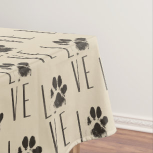 Liebe mit braunem Grunge Pet PW Druckmuster Tischdecke